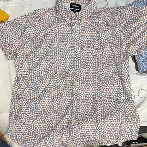Bonobos Men's Casual Shirt - Blue and Orange Pattern